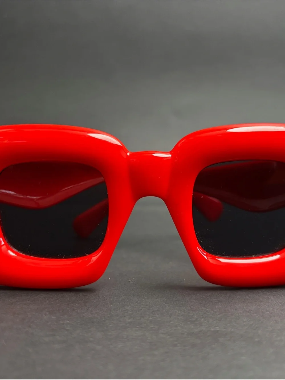 Red Retro Square Sunglasses - Bold Red Frame